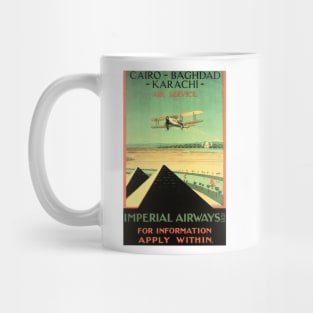 Imperial Airways Air Travel Cairo Baghdad Karachi Vintage British Airline Mug